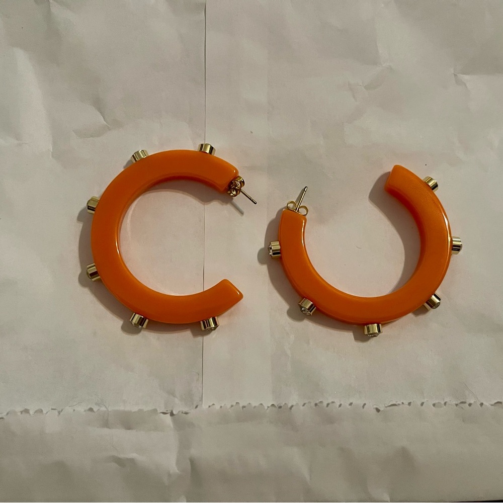 Orange hoop earrings